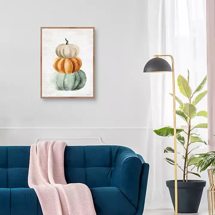 Stacked Autumn Pumpkins Harvest Wall Plaque