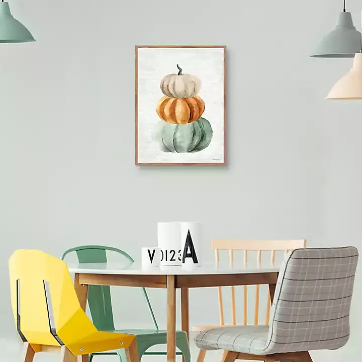 Stacked Autumn Pumpkins Harvest Wall Plaque