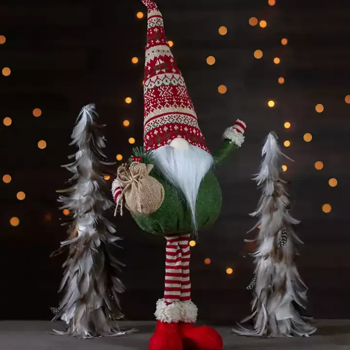 Standing Bearded Gnome Christmas Figurine