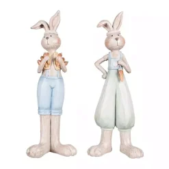 Standing Bunny Couple Figurines, Set of 2