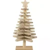 Star Cutout Wooden Tabletop Christmas Tree, 20 in.