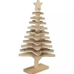 Star Cutout Wooden Tabletop Christmas Tree, 20 in.