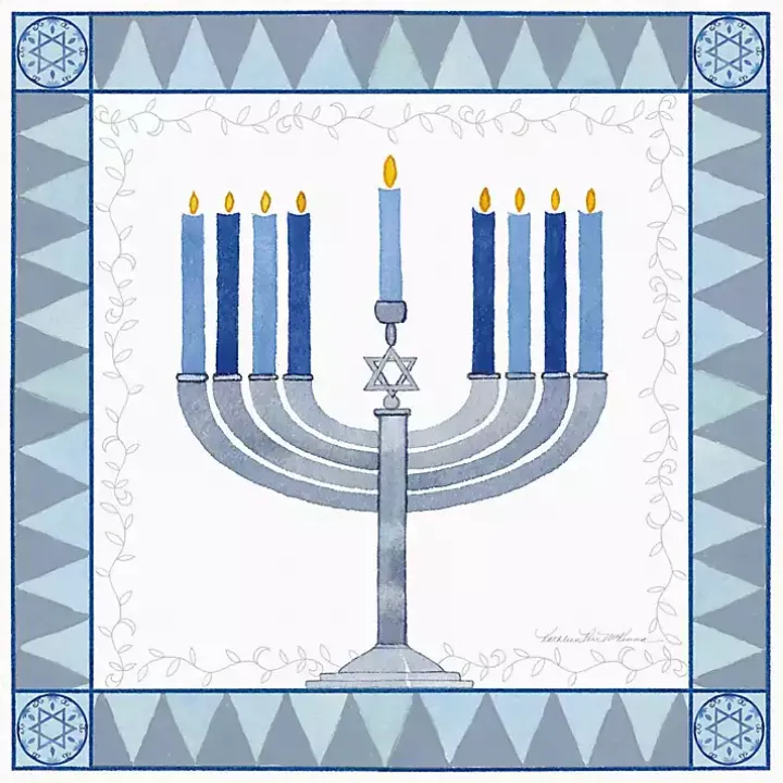 Star of David Menorah Hanukkah Wall Art
