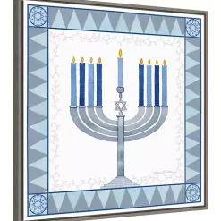 Star of David Menorah Hanukkah Wall Art