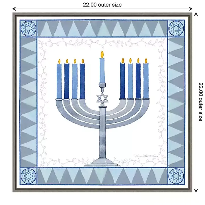 Star of David Menorah Hanukkah Wall Art