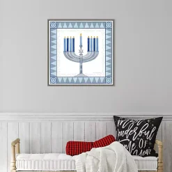 Star of David Menorah Hanukkah Wall Art