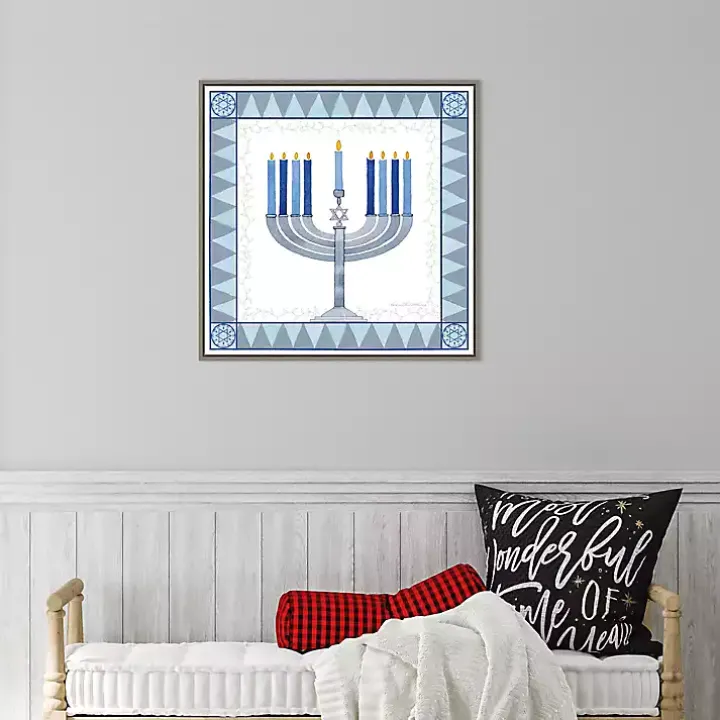 Star of David Menorah Hanukkah Wall Art