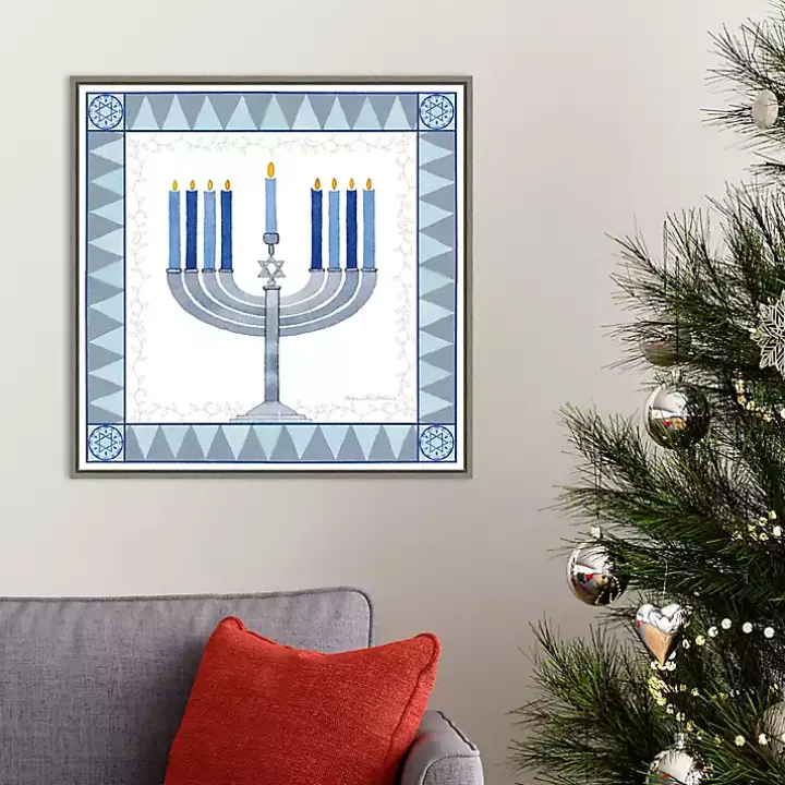 Star of David Menorah Hanukkah Wall Art