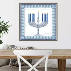 Star of David Menorah Hanukkah Wall Art