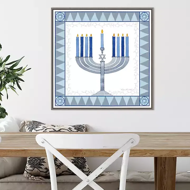 Star of David Menorah Hanukkah Wall Art