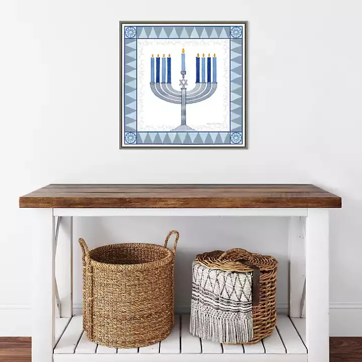 Star of David Menorah Hanukkah Wall Art