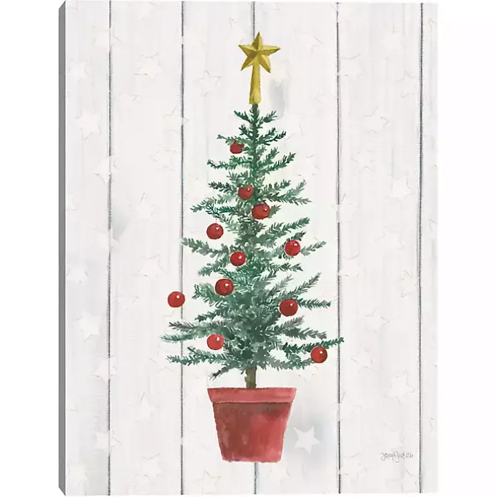 Stars & Christmas Tree Canvas Art Print
