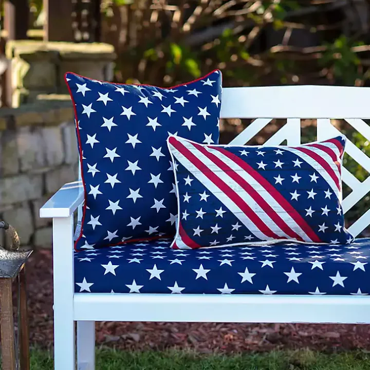 Stars & Stripes Outdoor Lumbar Pillows, Set of 2