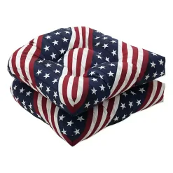 Stars & Stripes Tufted Outdoor Cushions, Set of 2