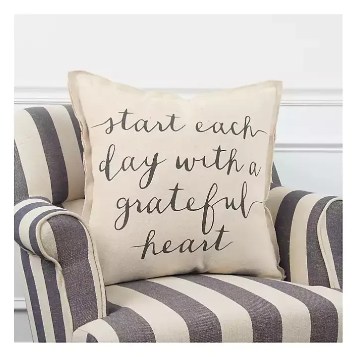 Start Each Day With A Grateful Heart Pillow