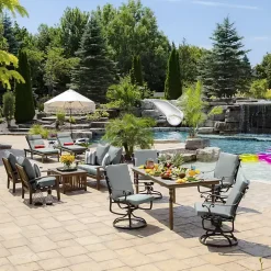 Stone Leala Texture Outdoor Deep Seat Cushions