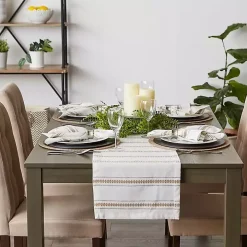 Stone Zig Zag Dobby Stripe Runner