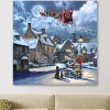 Street Light and Santa's Sleigh Canvas Art Print