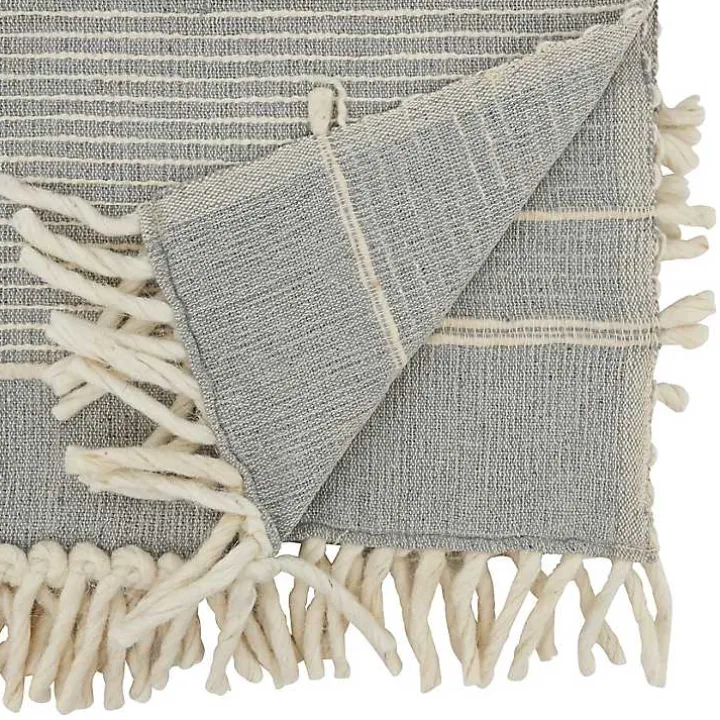 Striped Chunky Fringe Table Runner