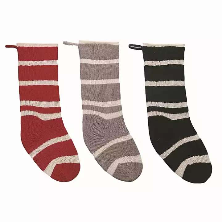 Striped Knit 3-pc. Christmas Stocking Set