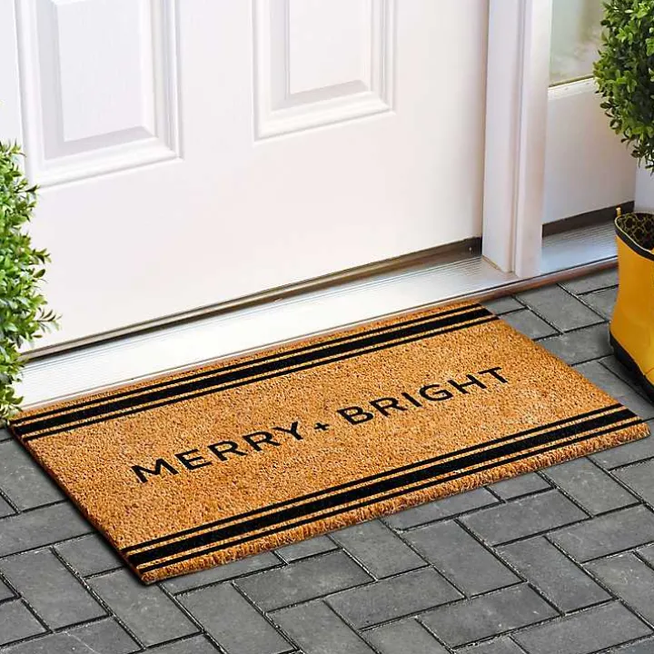 Striped Merry + Bright Coir Doormat