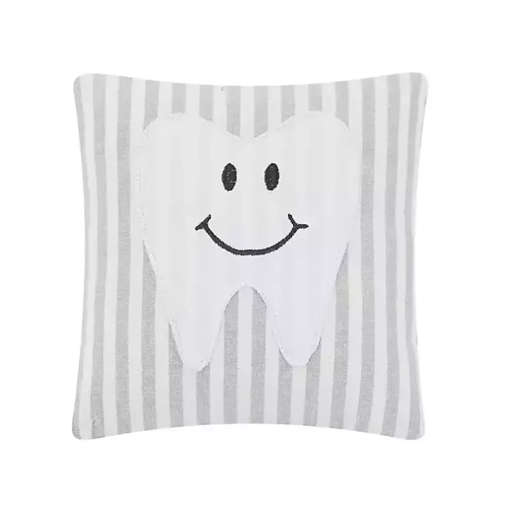 Striped Tooth Fairy Embroidered Mini Pillow