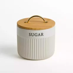 Sugar Ribbed Ceramic Canister
