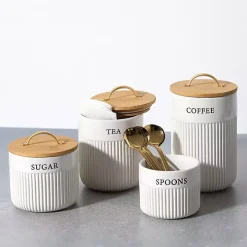 Sugar Ribbed Ceramic Canister