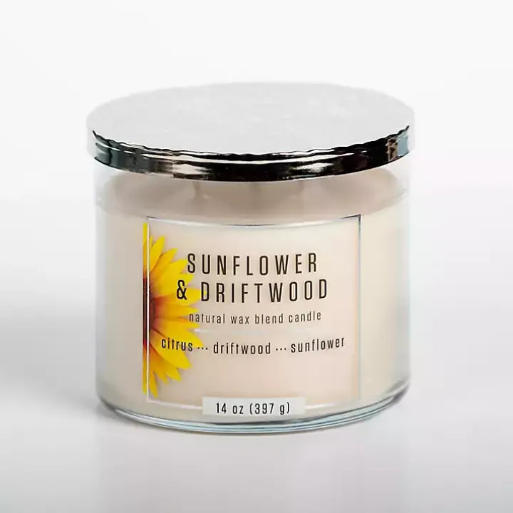 Sunflower and Driftwood Jar Candle