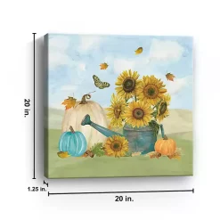 Sunflower Watering Can Canvas Art Print