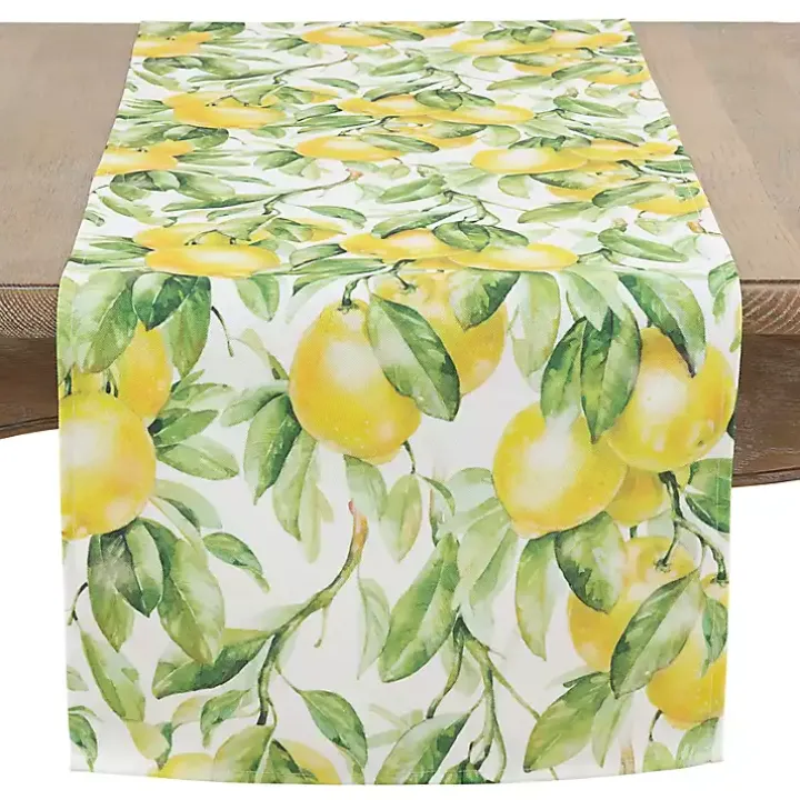 Sunny Lemon Print Table Runner