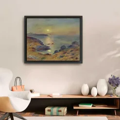 Sunset in Douarnenez Framed Canvas Art Print
