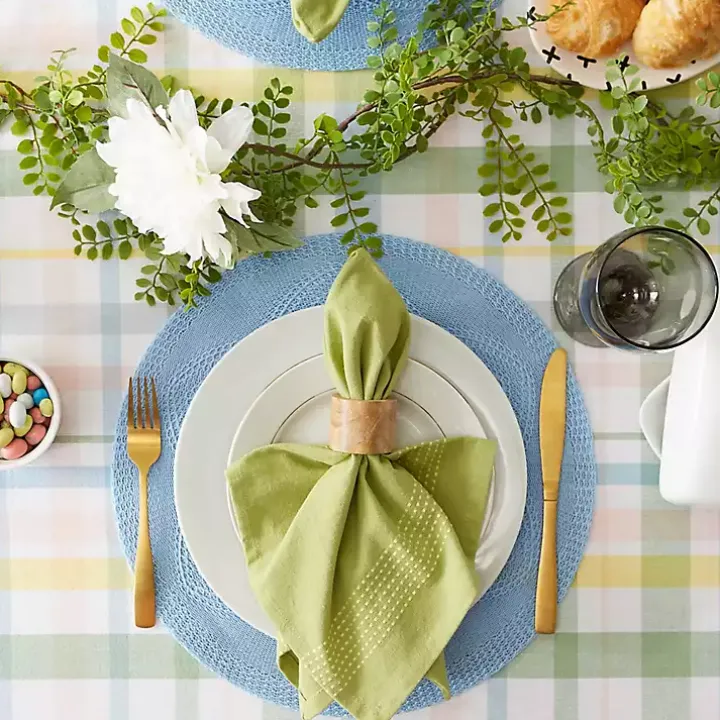 Sweet Spring Plaid Tablecloth, 52 in.