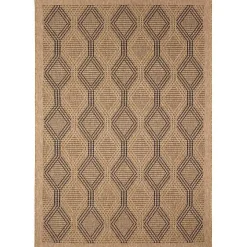 Tan & Black Diamonds Indoor/Outdoor Area Rug, 5x7