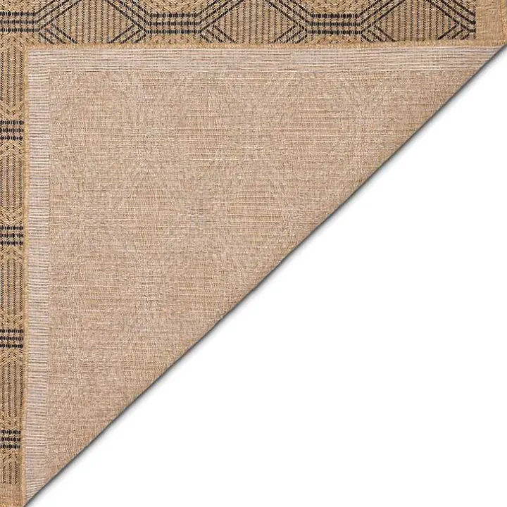 Tan & Black Diamonds Indoor/Outdoor Area Rug, 5x7