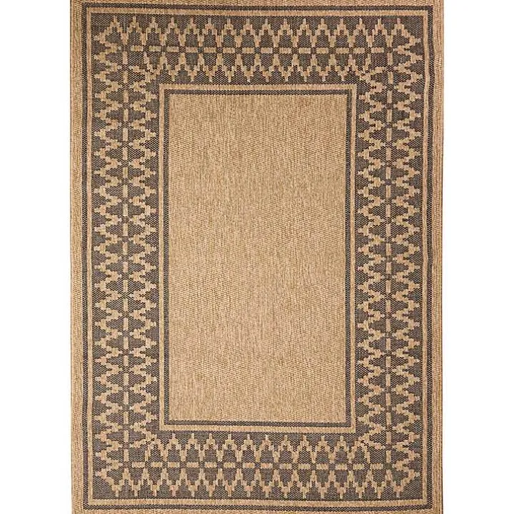 Tan & Black Zig Zag Indoor/Outdoor Area Rug, 5x7