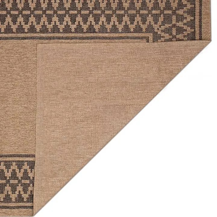 Tan & Black Zig Zag Indoor/Outdoor Area Rug, 5x7