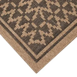 Tan & Black Zig Zag Indoor/Outdoor Area Rug, 5x7