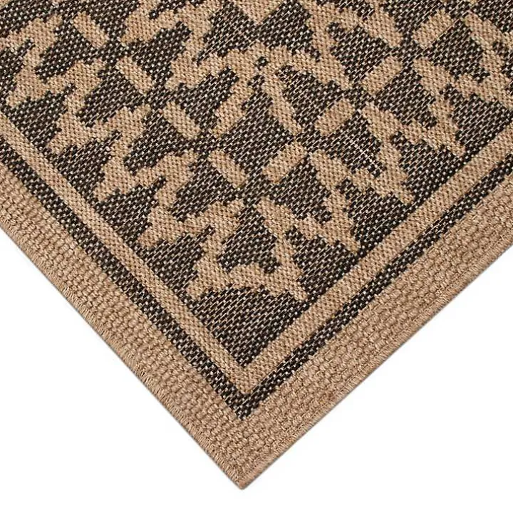 Tan & Black Zig Zag Indoor/Outdoor Area Rug, 5x7
