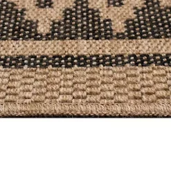 Tan & Black Zig Zag Indoor/Outdoor Area Rug, 5x7