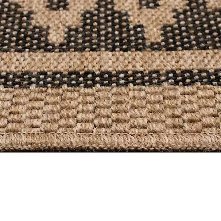 Tan & Black Zig Zag Indoor/Outdoor Area Rug, 5x7