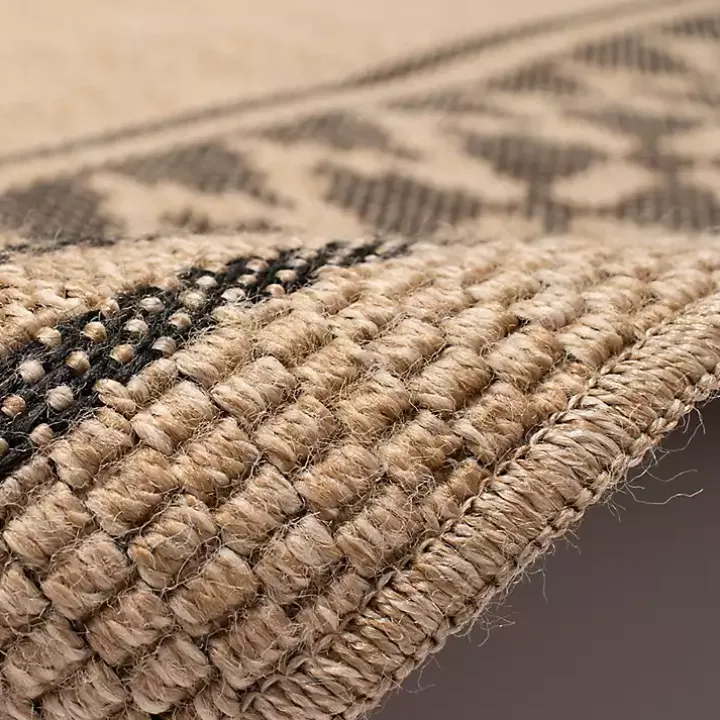 Tan & Black Zig Zag Indoor/Outdoor Area Rug, 5x7