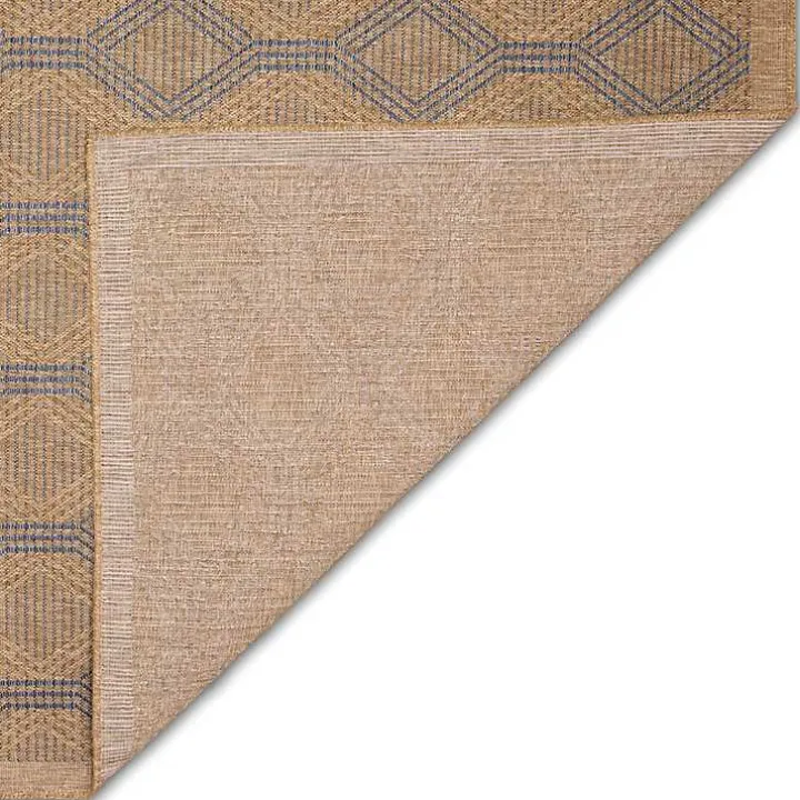 Tan & Navy Diamonds Indoor/Outdoor Area Rug, 5x7