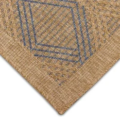 Tan & Navy Diamonds Indoor/Outdoor Area Rug, 5x7