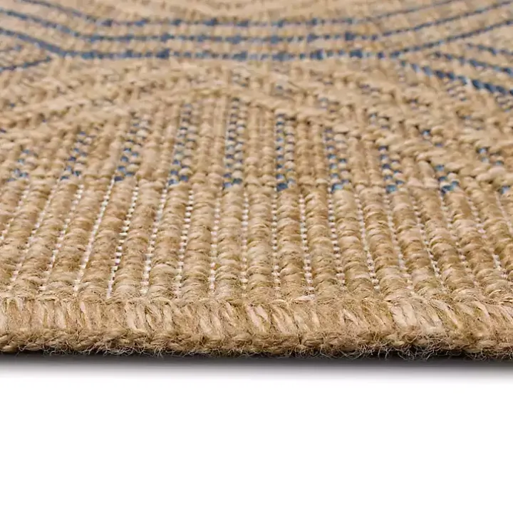 Tan & Navy Diamonds Indoor/Outdoor Area Rug, 5x7