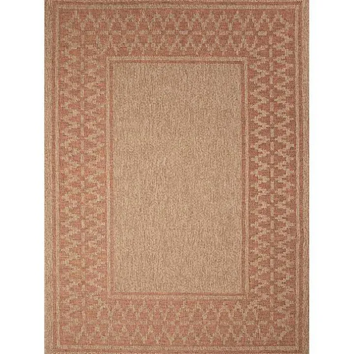 Tan & Orange Zig Zag Indoor/Outdoor Area Rug, 5x7