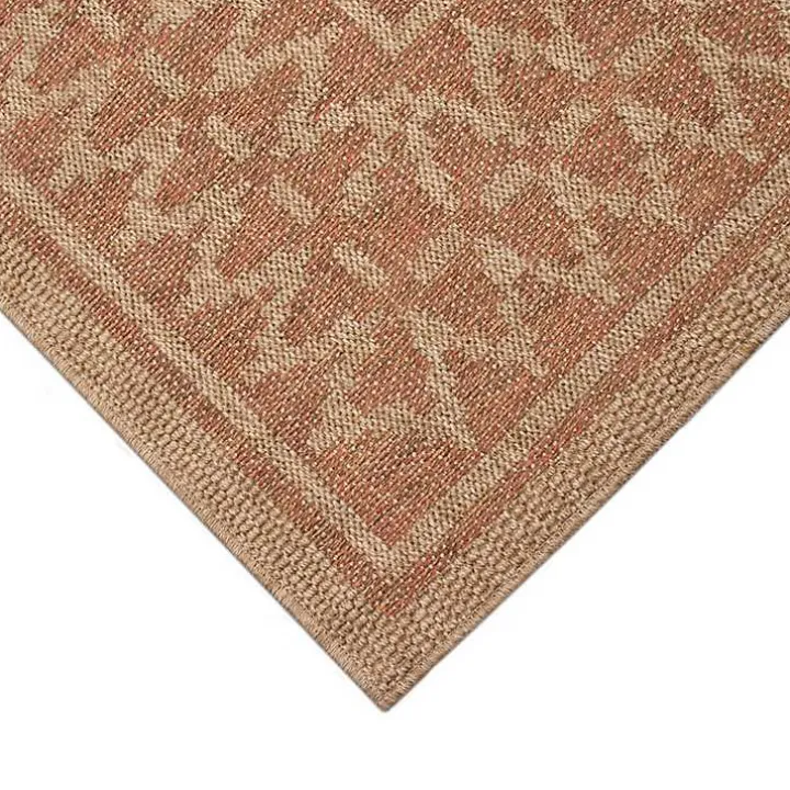 Tan & Orange Zig Zag Indoor/Outdoor Area Rug, 5x7