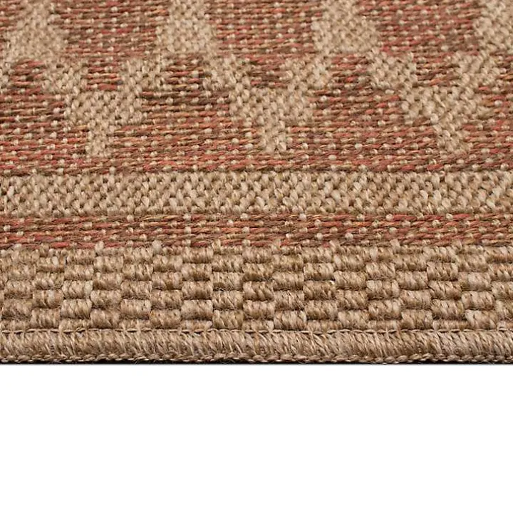 Tan & Orange Zig Zag Indoor/Outdoor Area Rug, 5x7