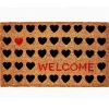 Tan and Black Welcome Heart Doormat