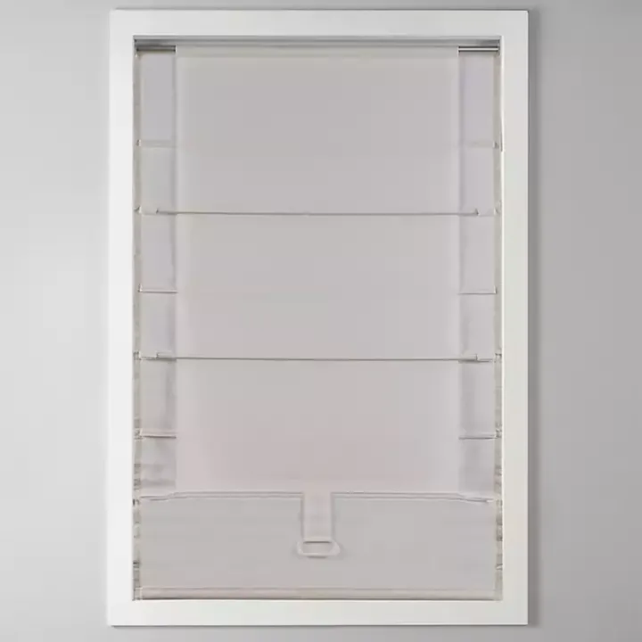 Tan Basketweave Cordless Roman Shade, 31 in.
